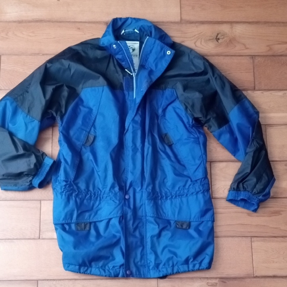 Blue and Black Windbreaker Jacket